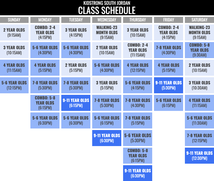 KidStrong South Jordan Schedule