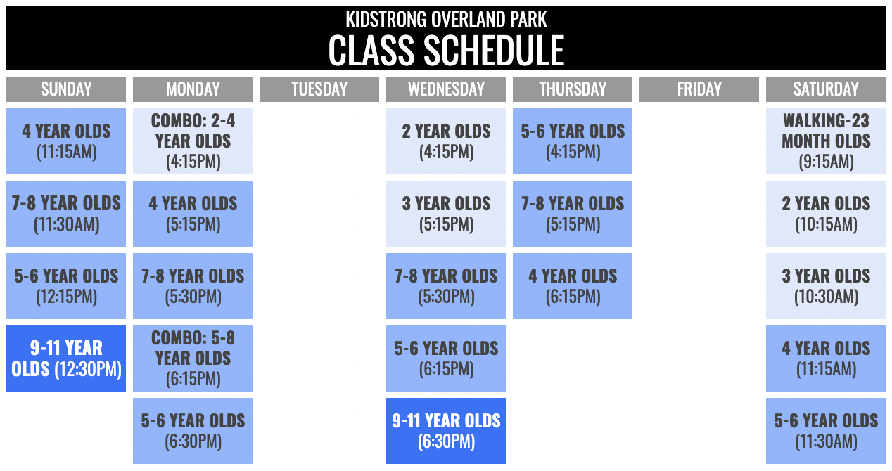 KidStrong Overland Park Schedule