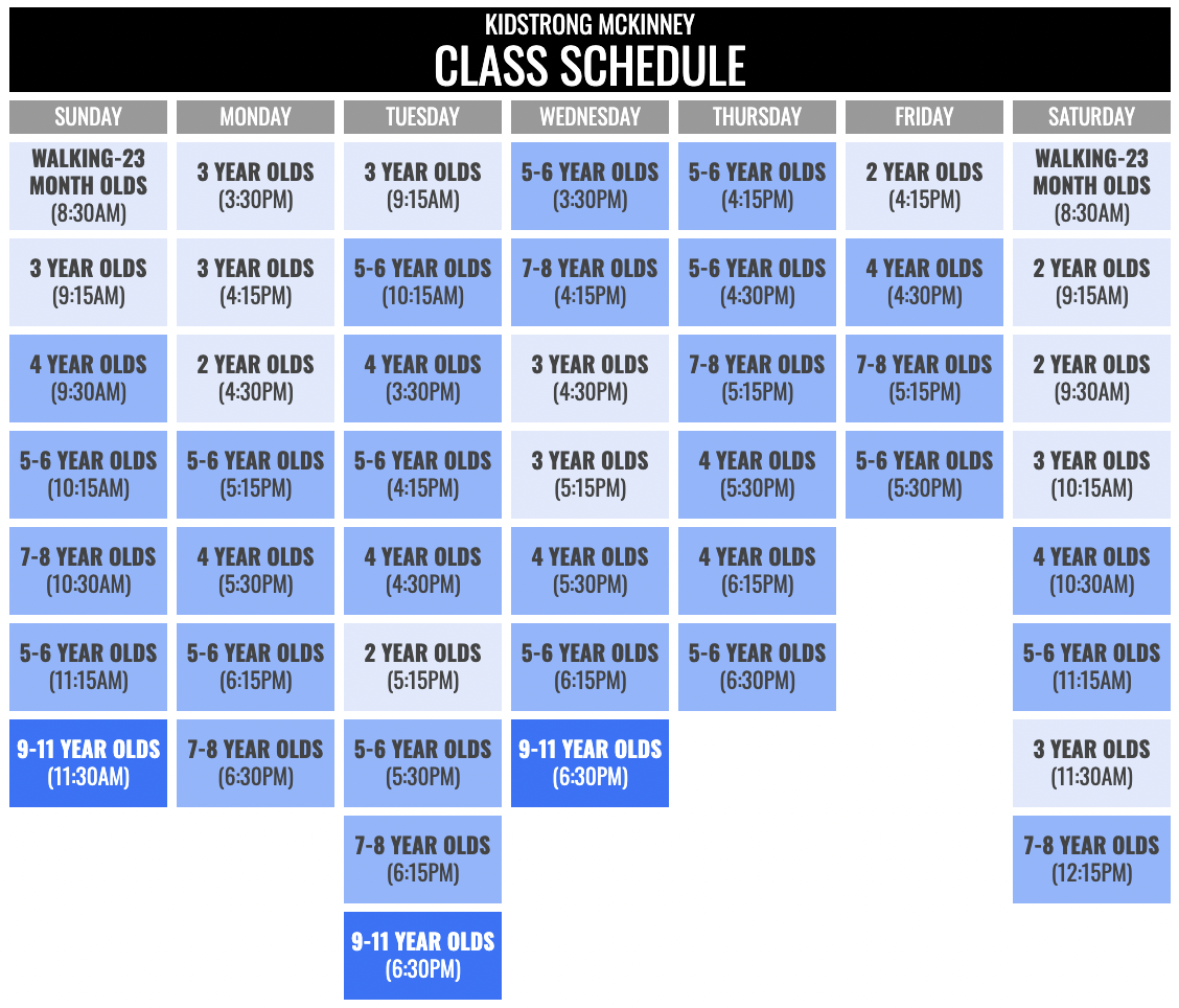 KidStrong McKinney Schedule