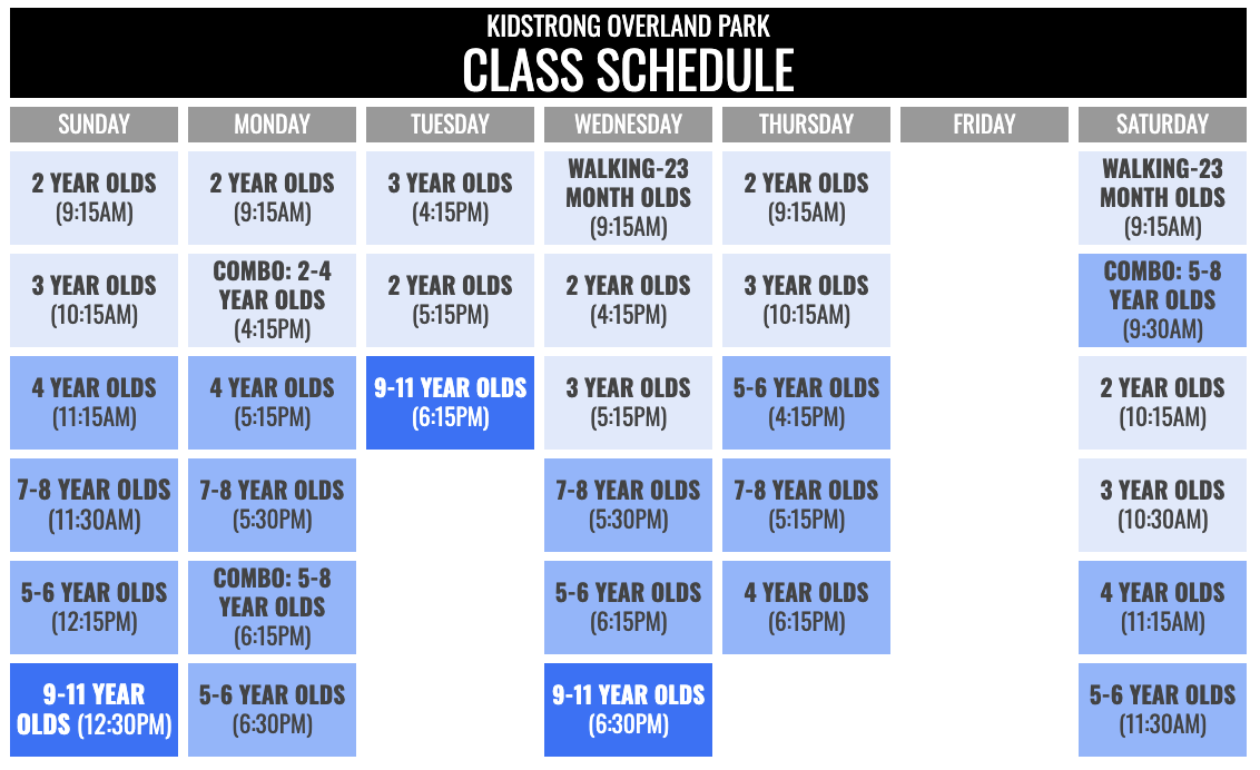 KidStrong Overland Park Schedule