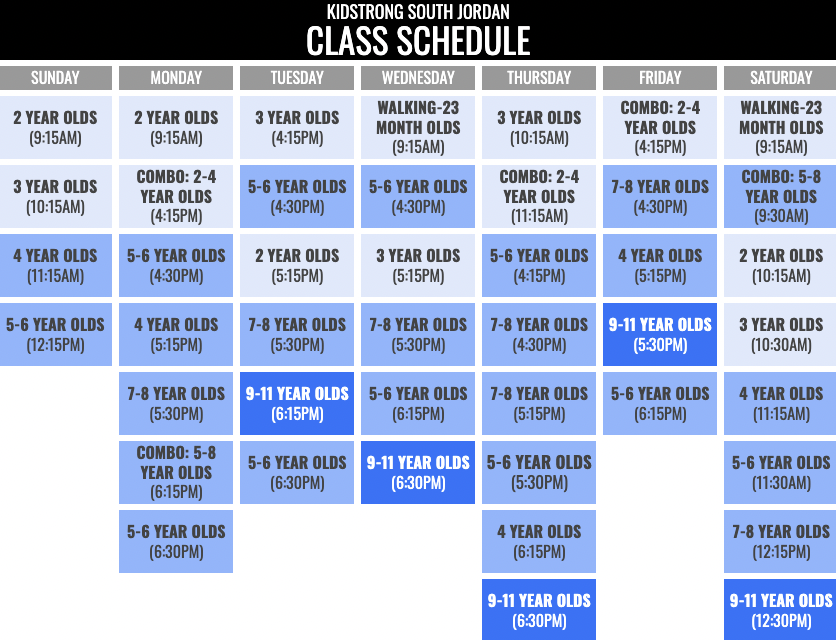 KidStrong South Jordan Schedule