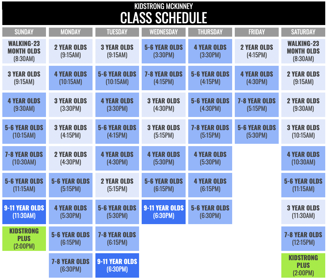 KidStrong McKinney Schedule