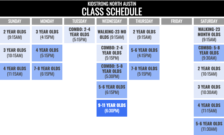KidStrong North Austin Schedule