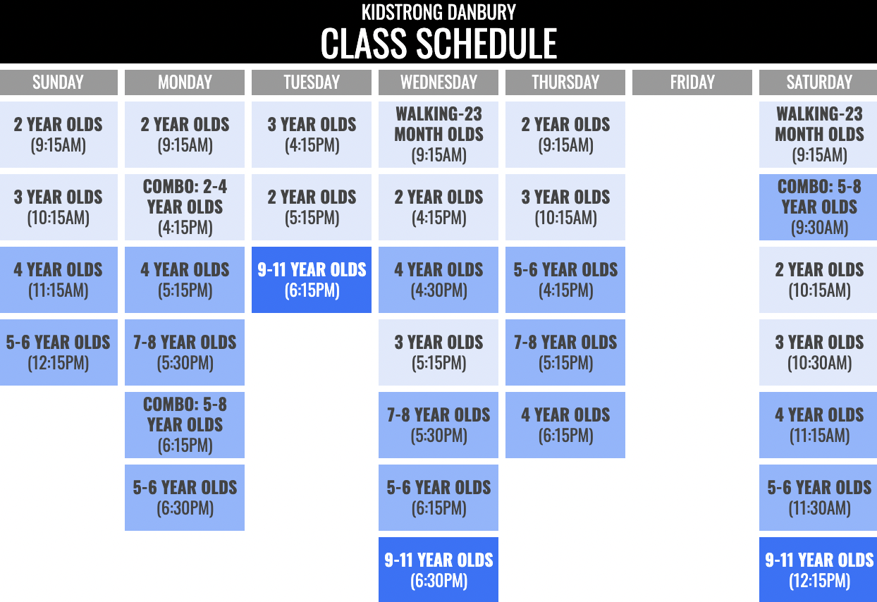 KidStrong Danbury Schedule