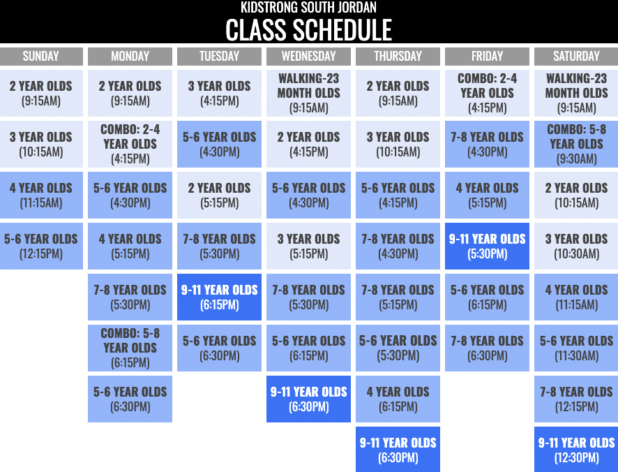 KidStrong South Jordan Schedule